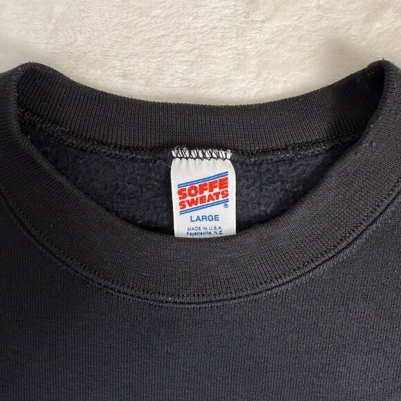 Vintage United States Marines Graphic Sweatshirt Black USA Made Large 90s Milita - Picture 3 of 7